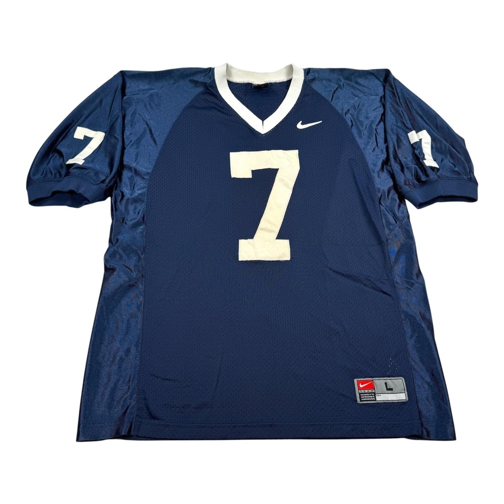 Nike Penn State Nittany Lions Mens Large Blue 7 Mesh Football Jersey Team V Neck